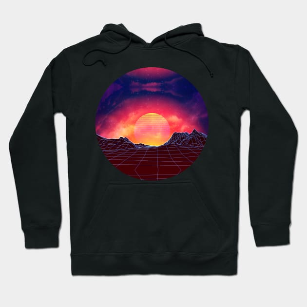 Vaporwave landscape with rocks Hoodie by AnnArtshock